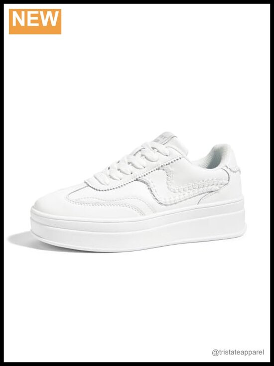 Shoes - Genuine Leather Suede Platform Fashion Sneakers Thick Sole Walking Shoes